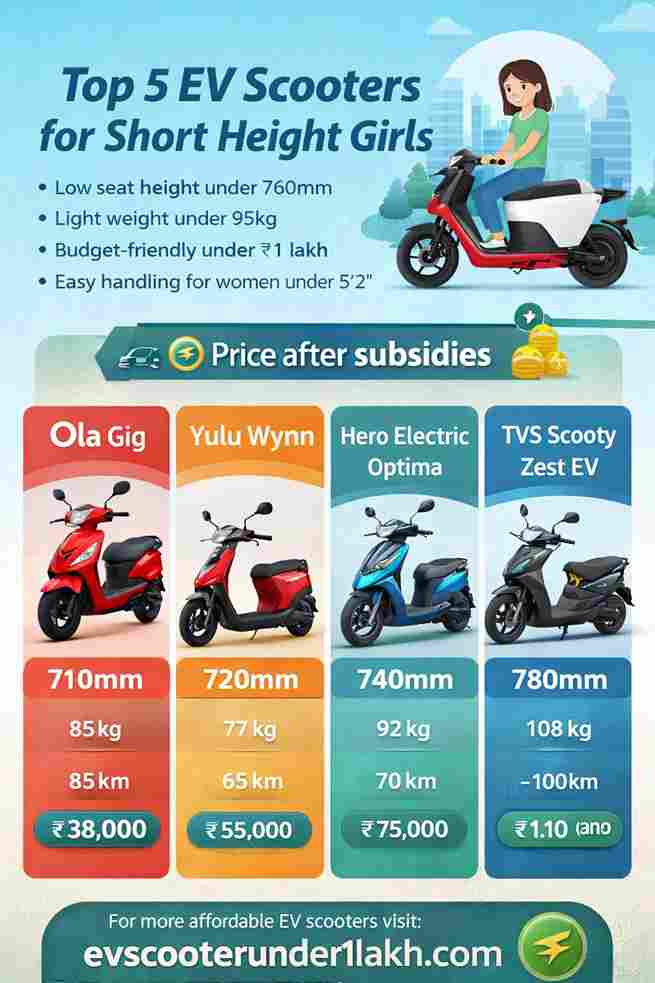 top 5 ev scooters for short height girls