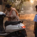 Morning routine in a neighborhood