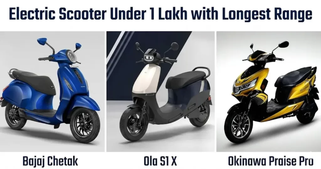 Electric scooter under 1 lakh longest range real world test 2026 - Ola S1 X Bajaj Chetak range comparison