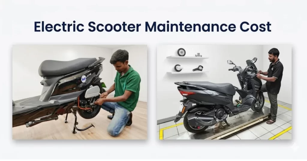 Electric scooter maintenance cost 5 year breakdown 2026 battery replacement tyres brakes service India