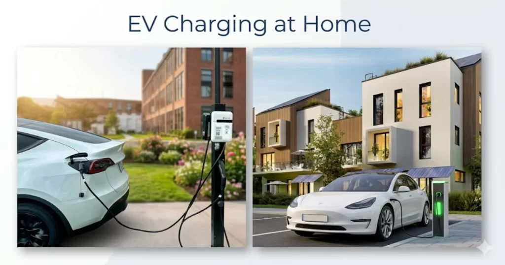 EV charging at home apartment guide 2026 electric scooter 3 pin socket setup India